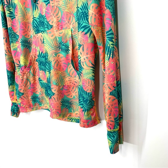 Men’s Ingear Neon Tropical Print Outdoor Popover Hoodie Fitted Kangaroo Pocket - Picture 6 of 16